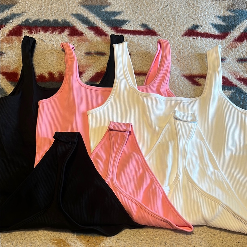 OQQ thong bodysuits Black, Pink, White